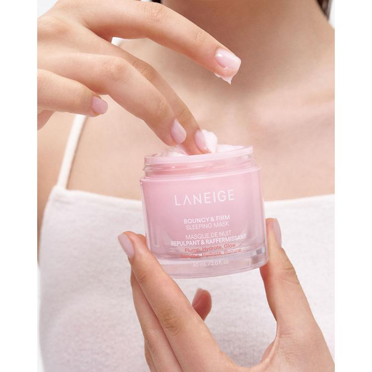 LANEIGE(ラネージュ)バウンシースリーピングマスク 60ml ピンクのジャー容器 深層水分補給・もちもち肌 乾燥肌向け韓国スリーピングパック