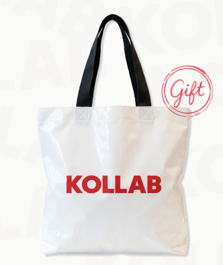 KOLLAB KOREA（コラブコリア）ポップアップ事前予約特典 KOLLABロゴ入りリユーザブルトートバッグ 数量限定プレゼント