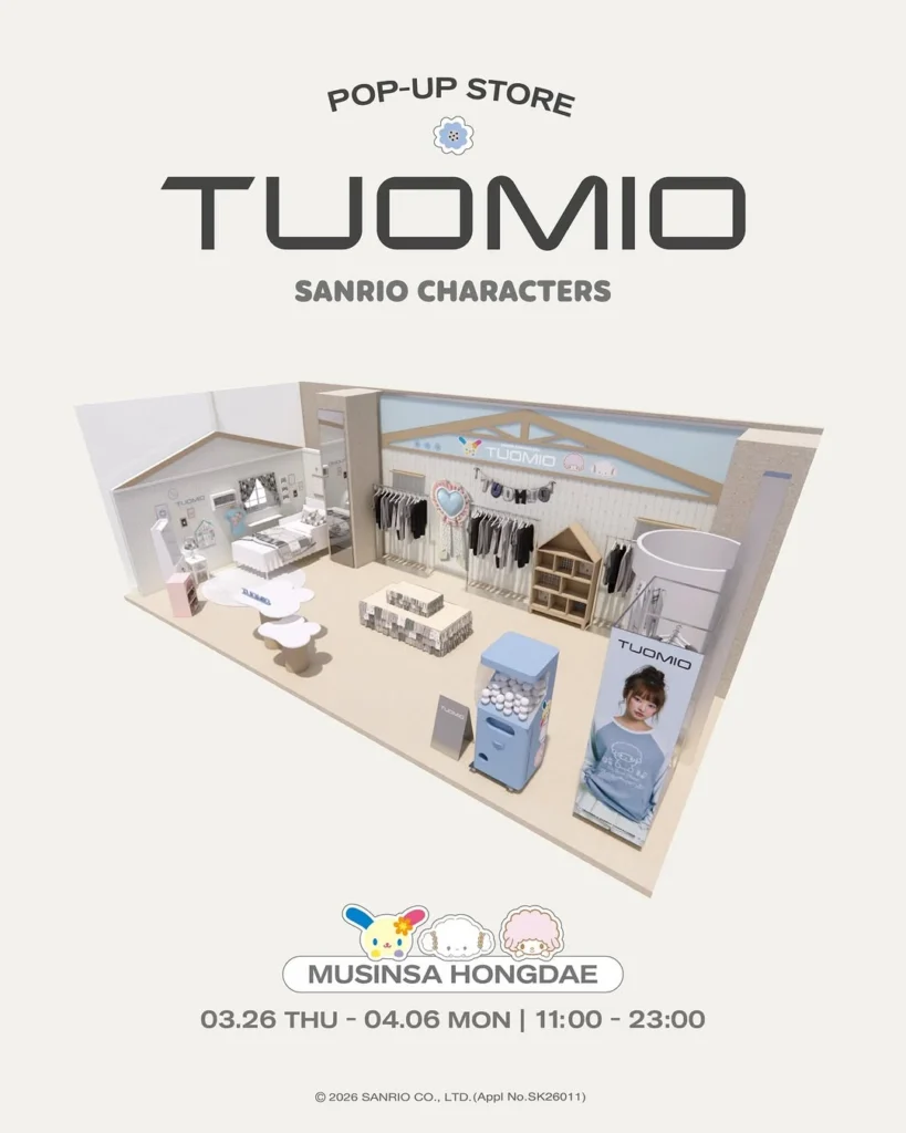 TUOMIO（トゥオミオ）× サンリオキャラクターズ コラボポップアップ at MUSINSA STORE 弘大 ポップアップストア