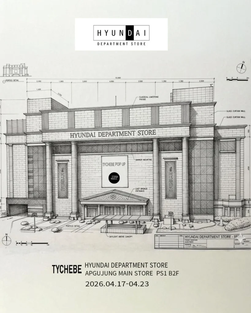TYCHEBE（タイシェベ）26SS コレクション ポップアップ at 狎鴎亭 現代百貨店 ポップアップストア