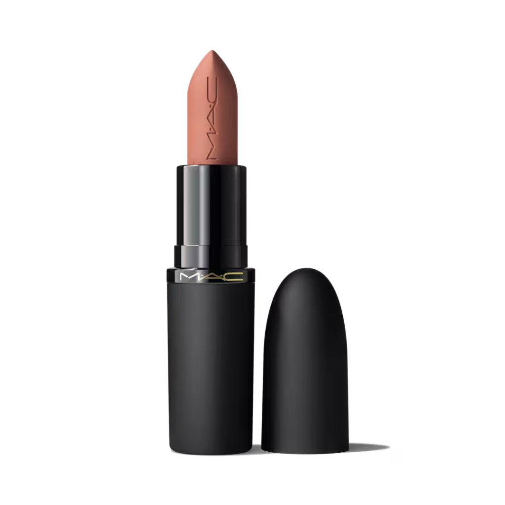 MAC パウダー キス ヘイジーマット リップスティック ヌードブラウン系 黒ケース ムシンサビューティー取扱アイテム