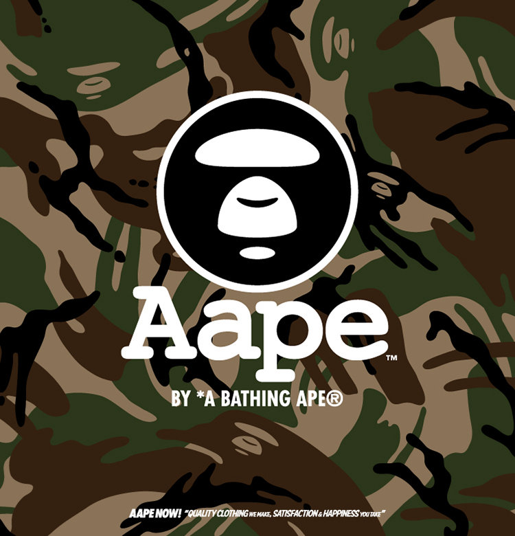AAPE BY A BATHING APE（エイプ バイ ア・ベイシング・エイプ）ブランドロゴ カモフラージュ柄とAAPE MANキャラクター A BATHING APEのサブライン韓国人気ストリートブランド